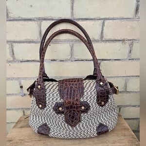 Eric Javits Leather and Weave Bag